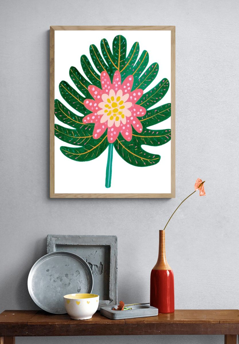Tropical Flower Botanical Print. — room view 3