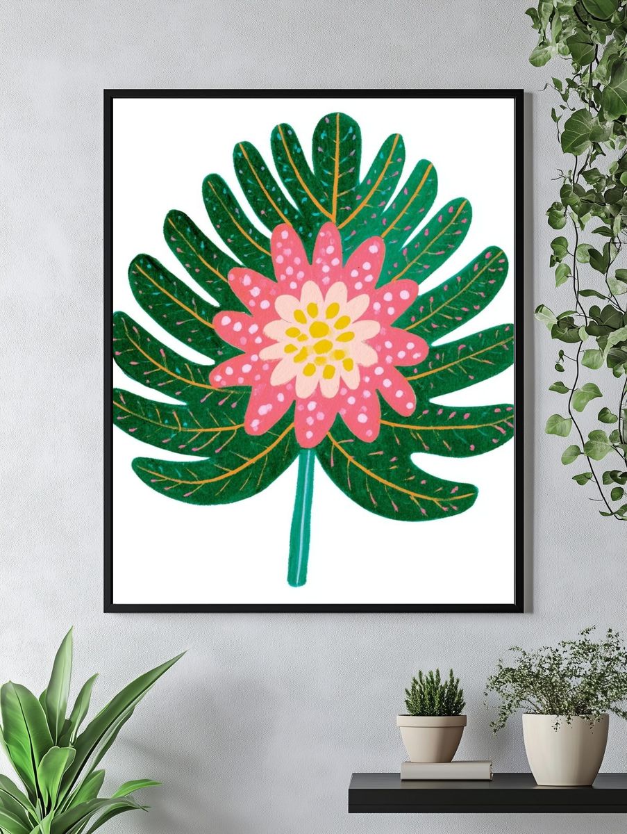 Tropical Flower Botanical Print. — room view 4