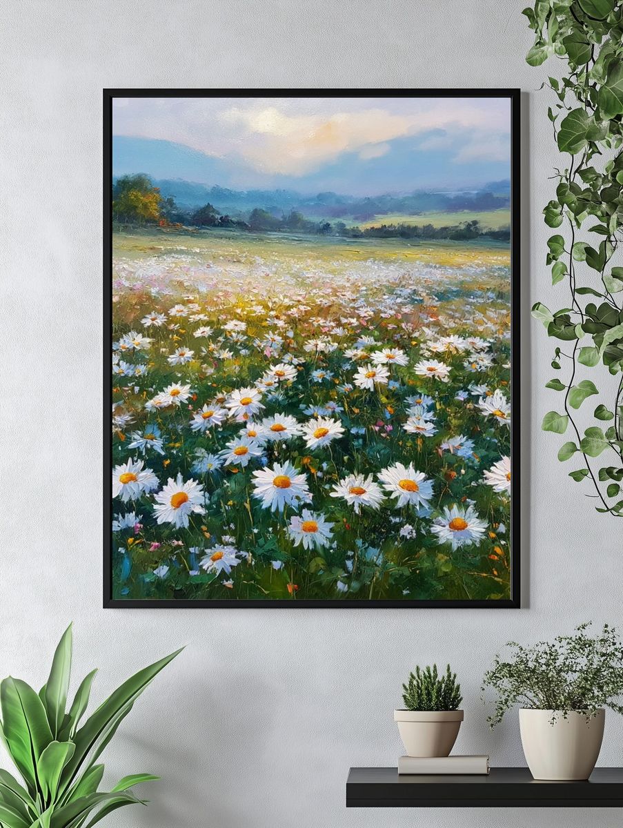 Daisy Meadow Landscape Print. — room view 4