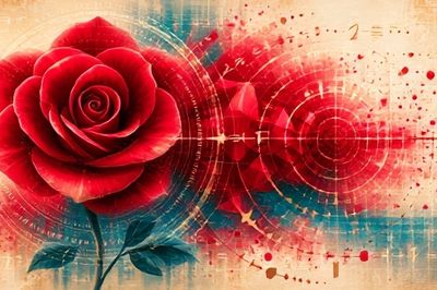 Crimson Rose Abstract Print. poster