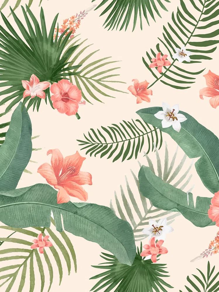 Tropical background palm leaves illustration. poster detail