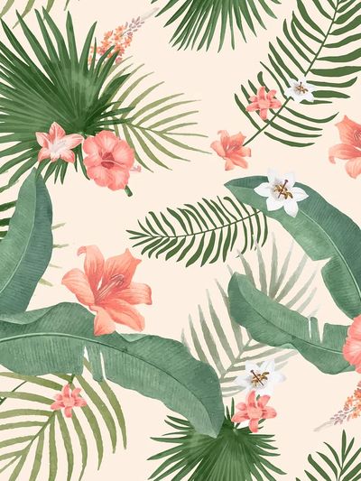 Tropical background palm leaves illustration. poster