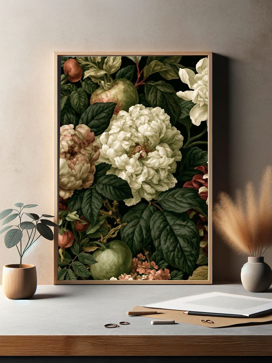 Botanical Floral Garden Print. — room view 2