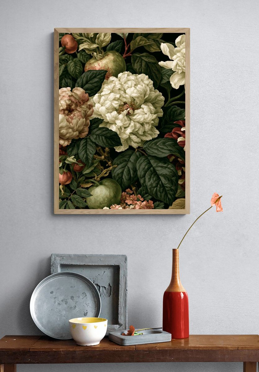 Botanical Floral Garden Print. — room view 3