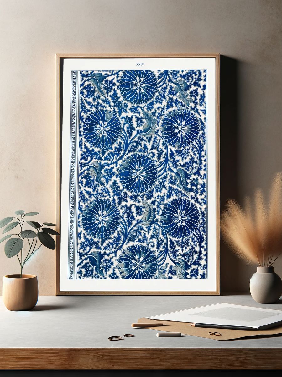 Blue floral pattern, Examples Chinese. — room view 2