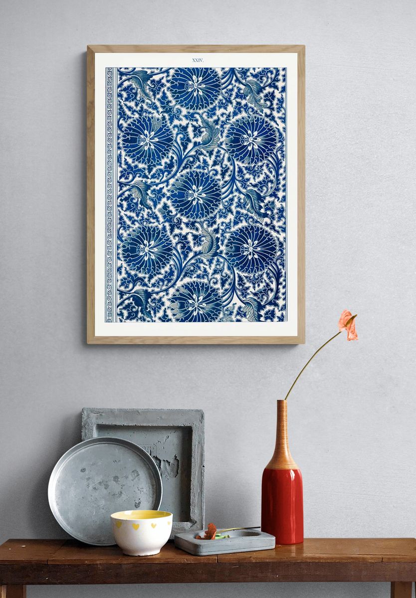 Blue floral pattern, Examples Chinese. — room view 3