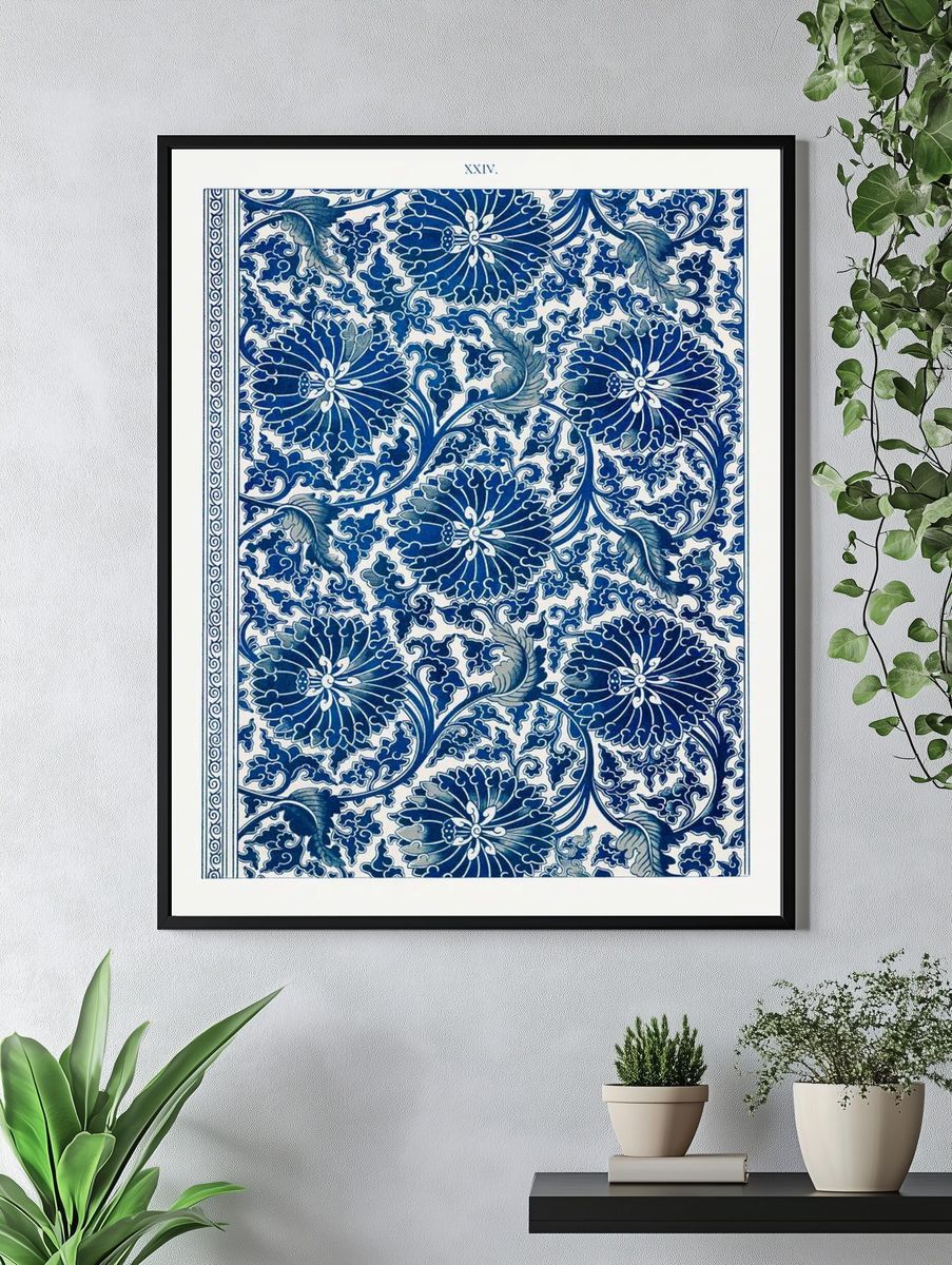 Blue floral pattern, Examples Chinese. — room view 4