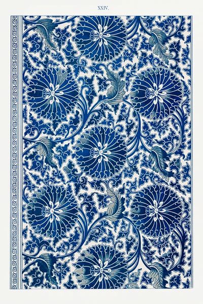 Blue floral pattern, Examples Chinese.