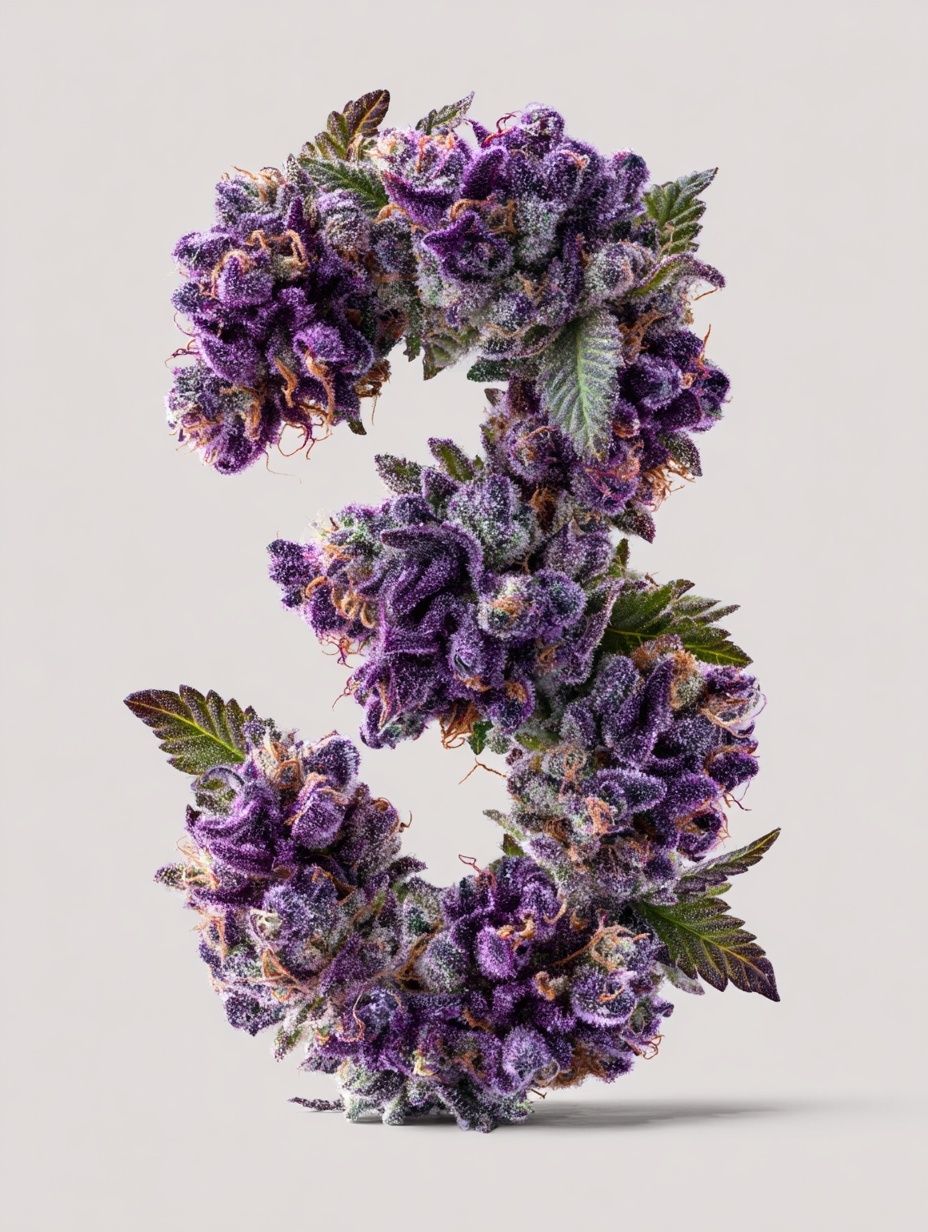 Purple Cannabis Letter C Poster. poster — botanical art