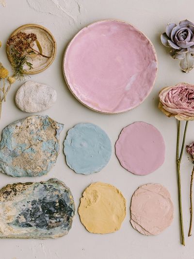 Pressed Flowers and Pastel Clay Poster.