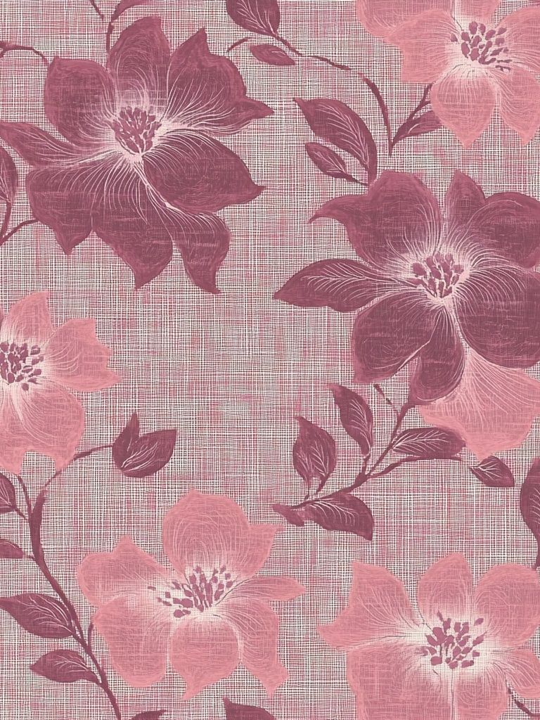 Pink Floral Botanical Print. poster detail