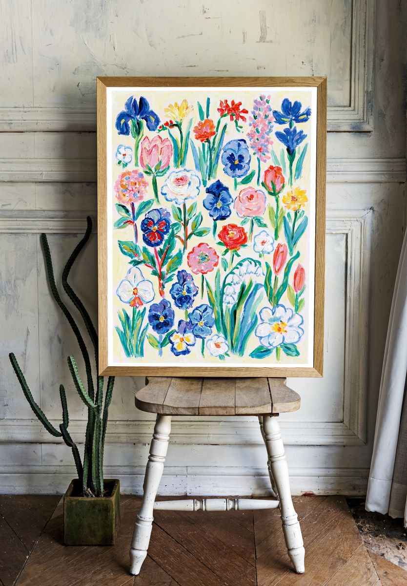 Colorful Floral Garden Poster. room preview