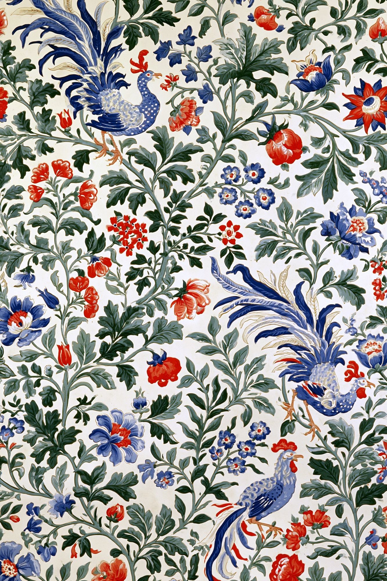 Chinoiserie Rooster Floral Poster. poster detail