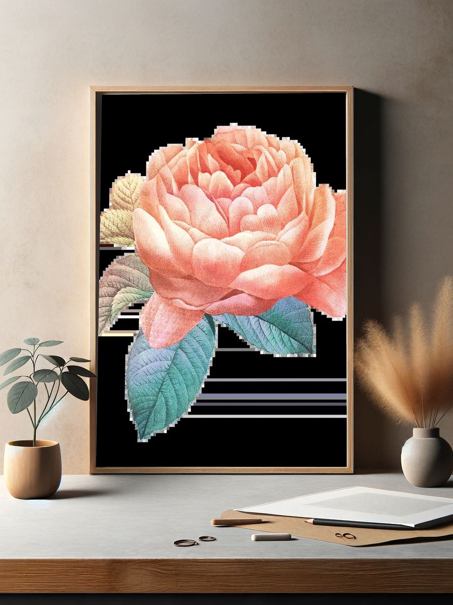 Natural green Calathea Orbifolia pink. — room view 2