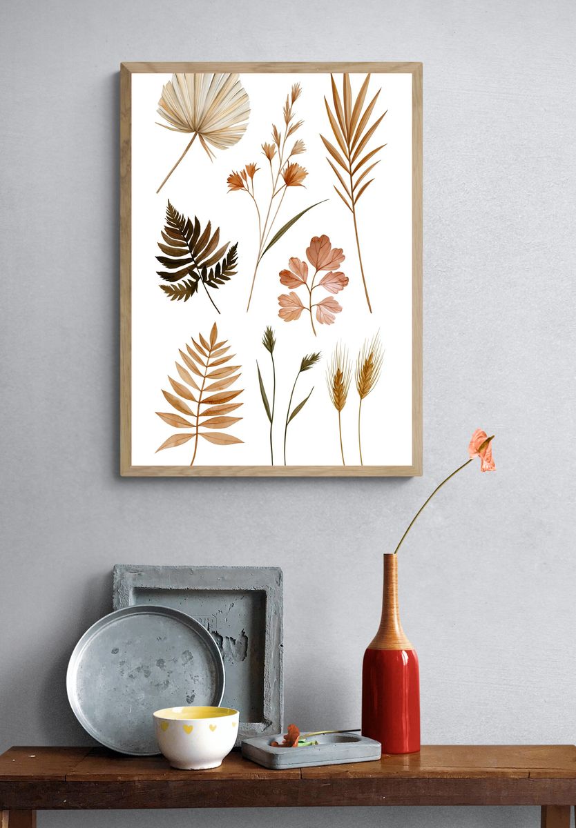 Autumn Botanical Leaves Print. — room view 3