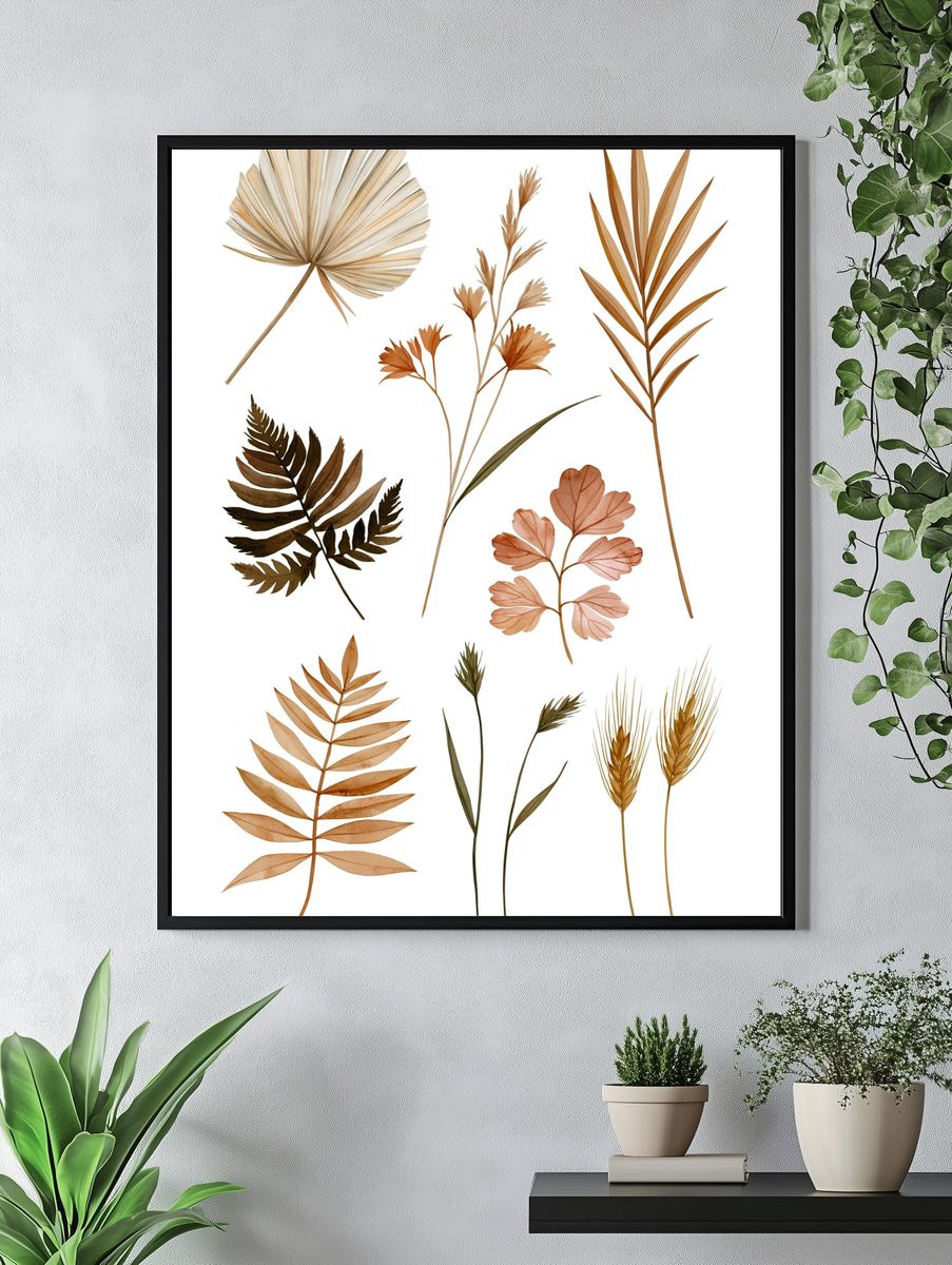 Autumn Botanical Leaves Print. — room view 4