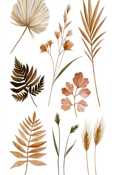 Autumn Botanical Leaves Print.