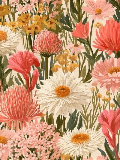 Wildflower Meadow Illustration Poster.