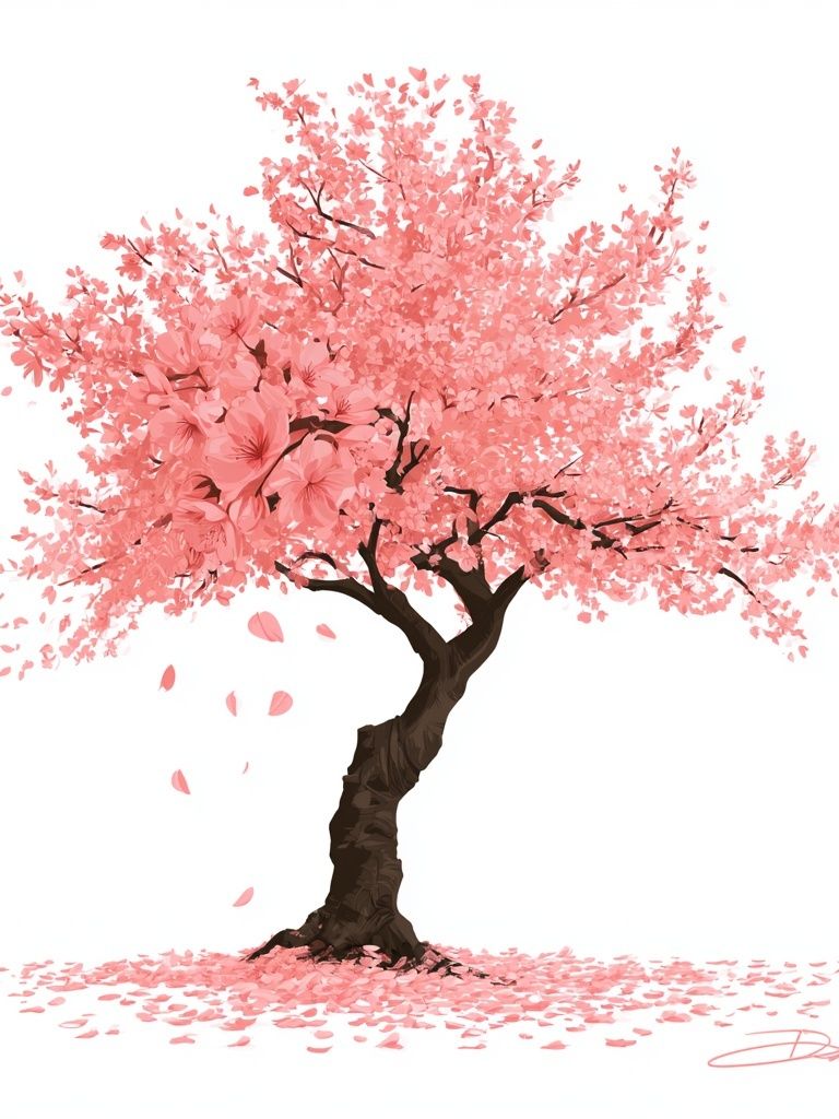 Pink Cherry Blossom Tree Print. poster detail