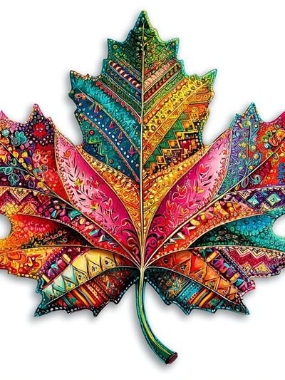 Colorful Maple Leaf Illustration Poster. poster print