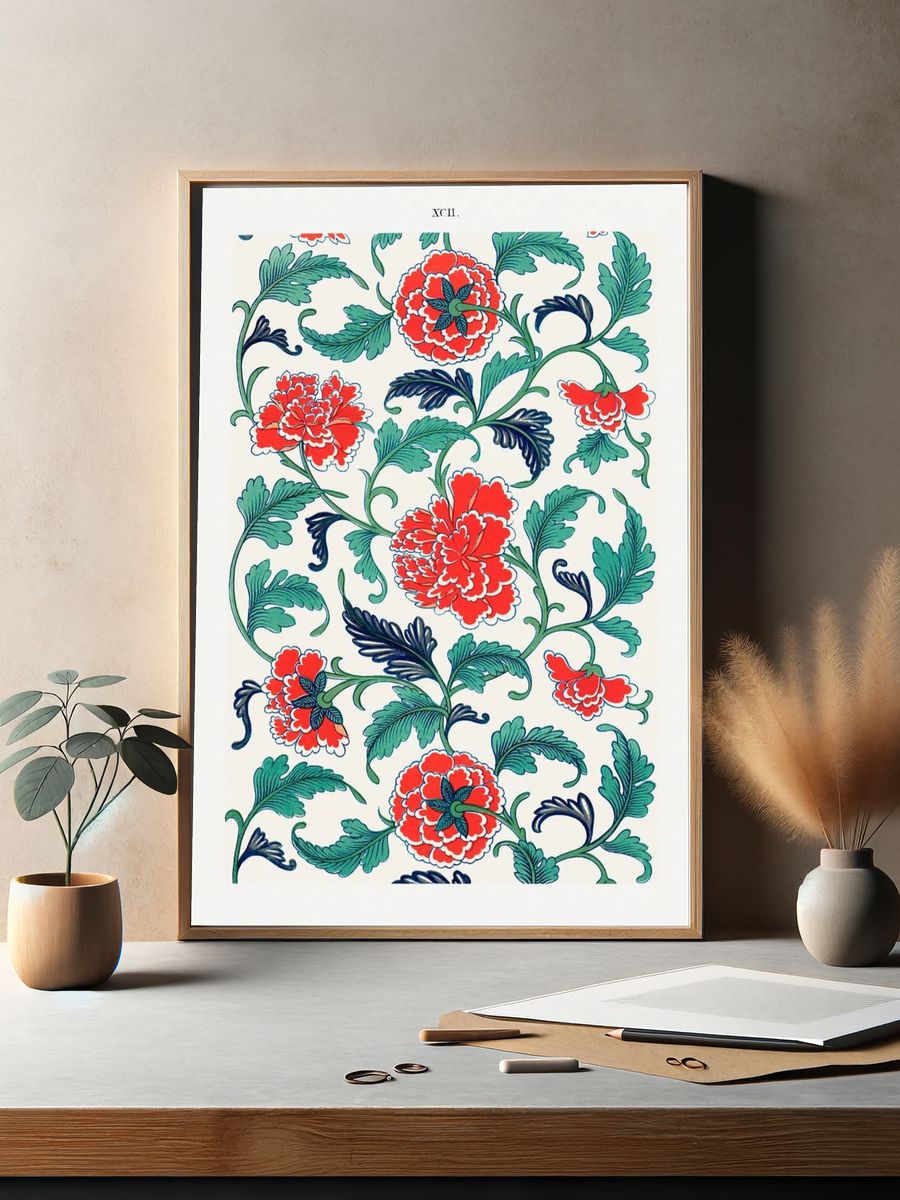 Green Botanical Leaf Print. — room view 2