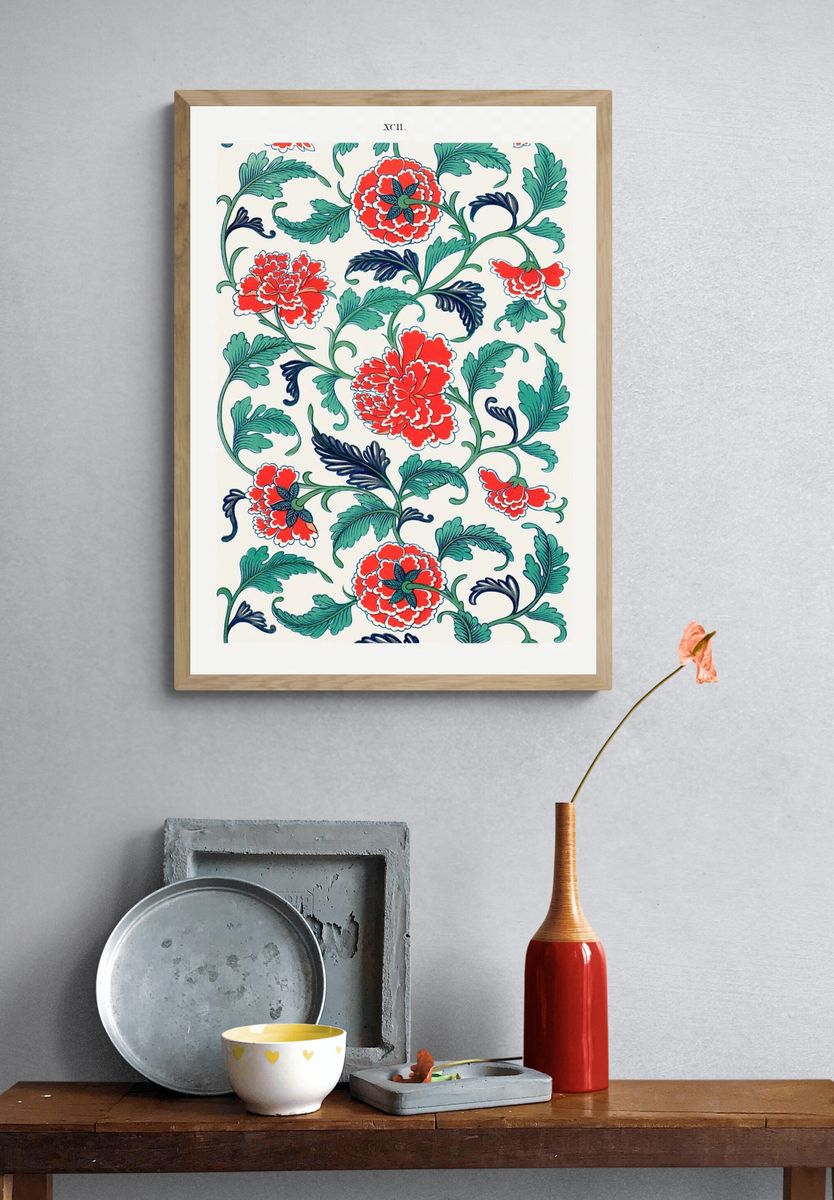 Green Botanical Leaf Print. — room view 3