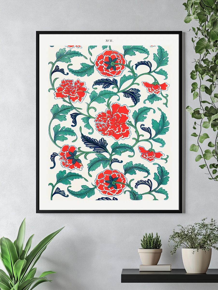 Green Botanical Leaf Print. — room view 4