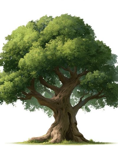 Ancient Oak Tree Illustration Poster.