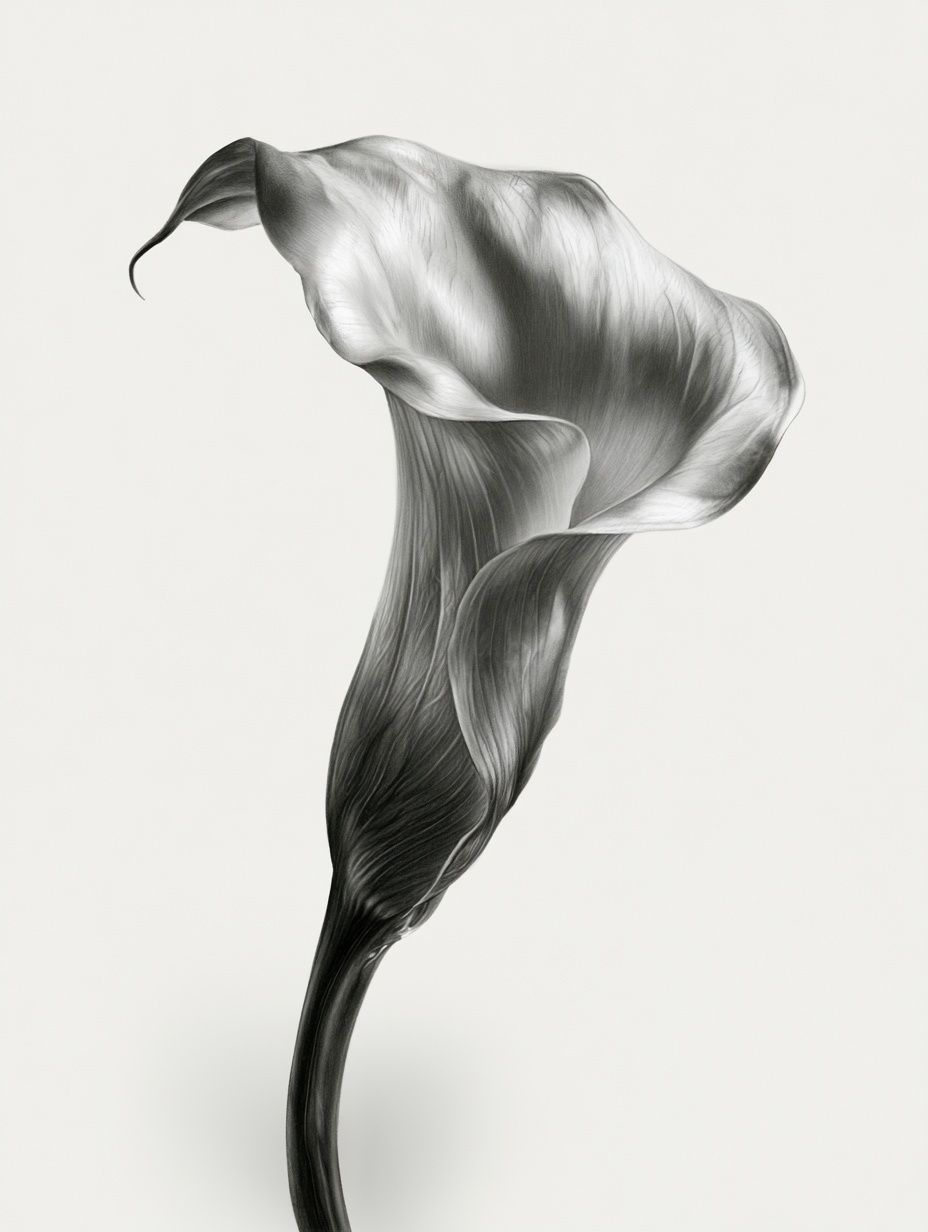 Calla Lily Monochrome Print. poster detail