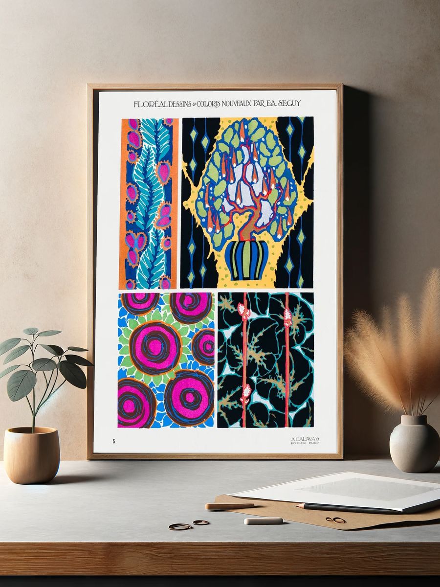 Colorful floral design, art nouveau. — room view 2