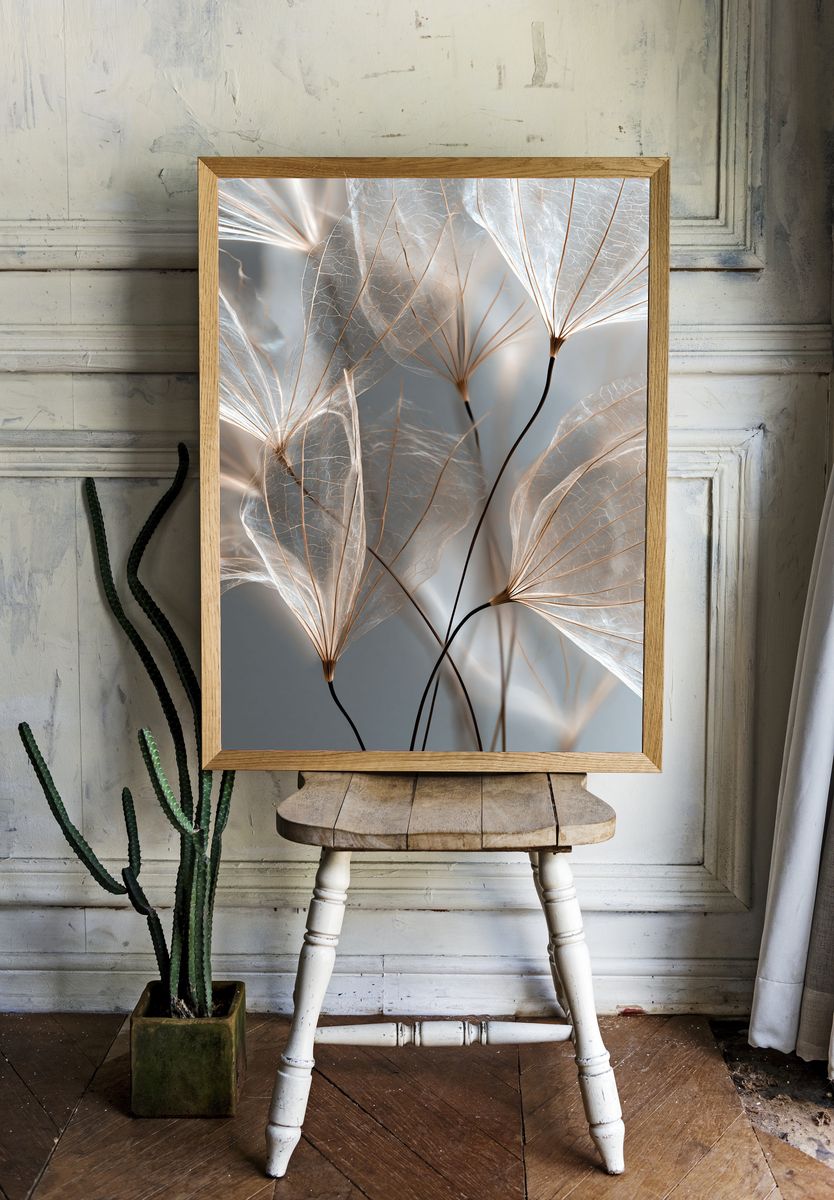 Translucent Leaf Study Print. room preview
