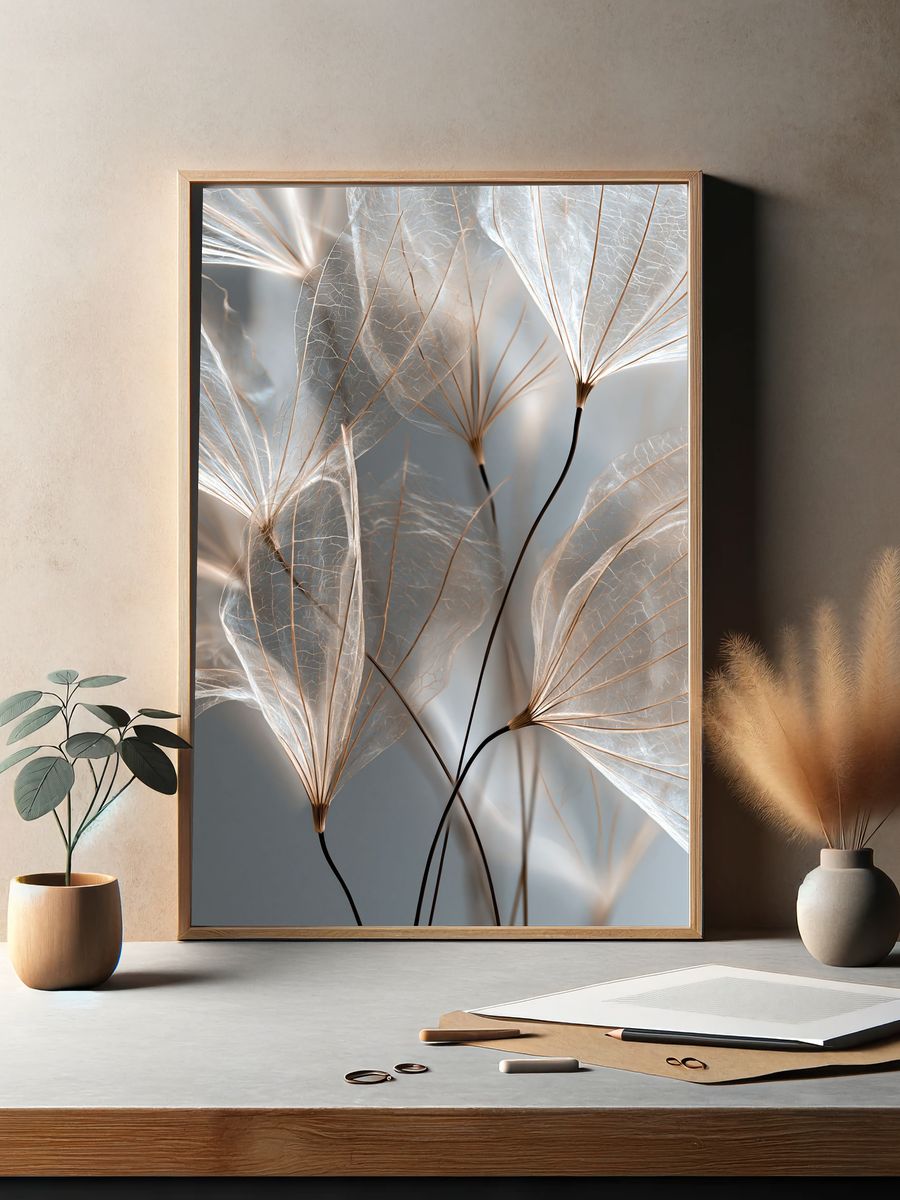 Translucent Leaf Study Print. — room view 2
