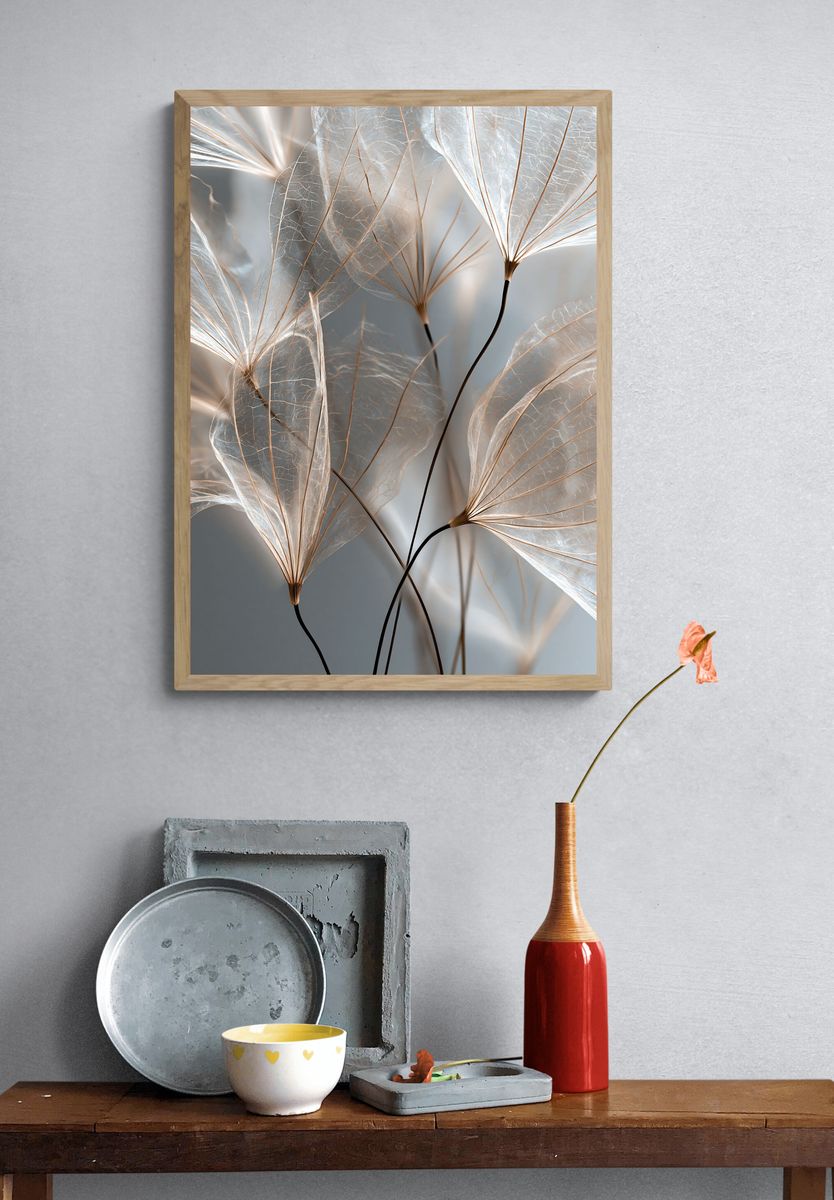 Translucent Leaf Study Print. — room view 3