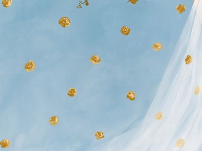 Blue Floral Drift Illustration Poster. poster