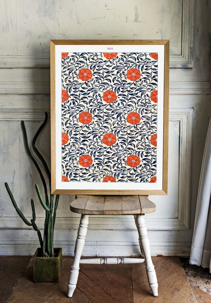 Flower pattern, Examples Chinese Ornament. room preview