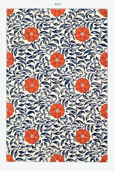 Flower pattern, Examples Chinese Ornament. poster
