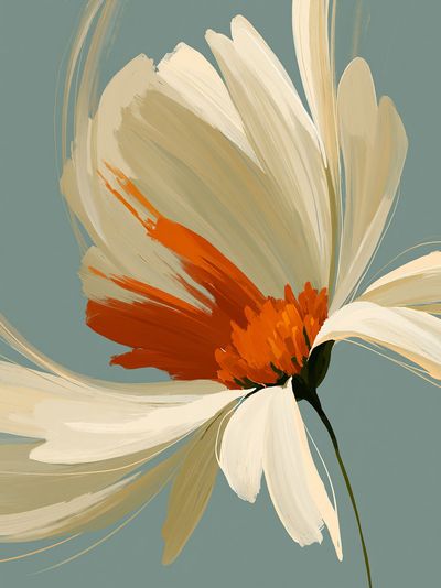 Abstract Daisy Bloom Print. poster