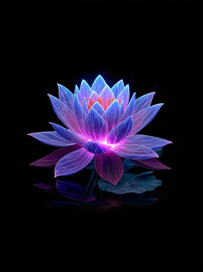 Neon Lotus Bloom Print.