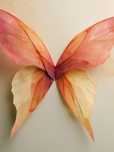 Origami Butterfly Botanical Print.