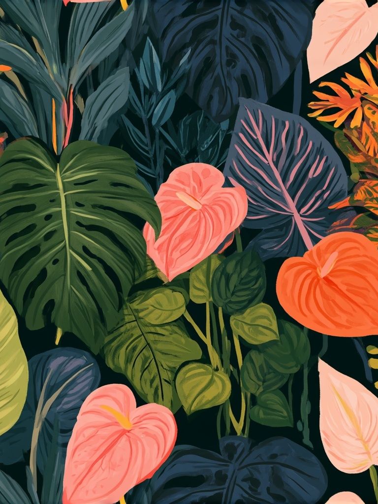 Tropical Leaves Botanical Print. poster detail