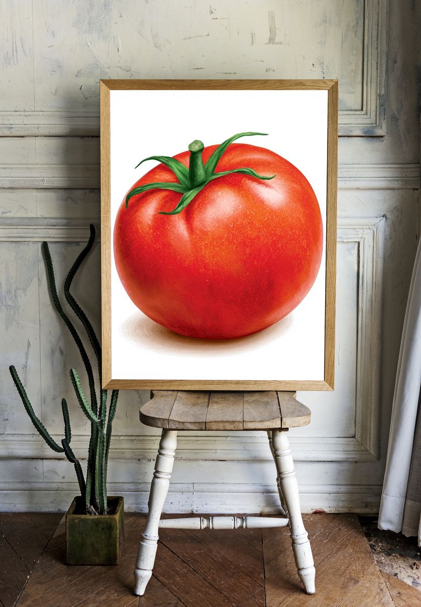 Ripe Tomato Illustration Poster. room preview