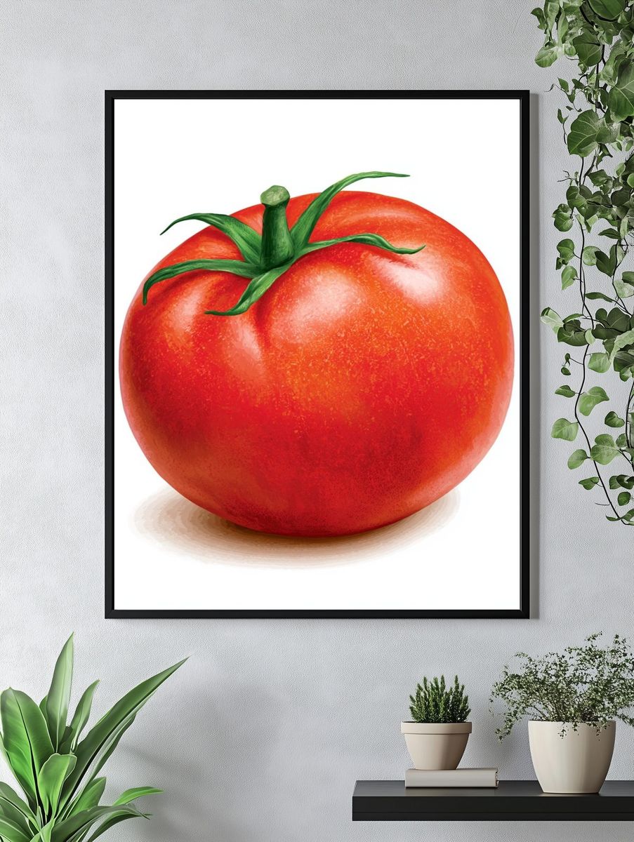 Ripe Tomato Illustration Poster. — room view 4