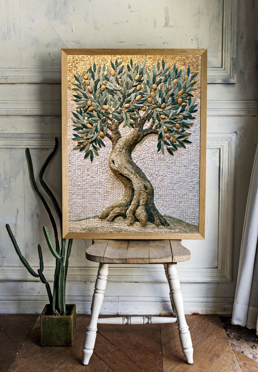 Olive Tree Mosaic Print. room preview