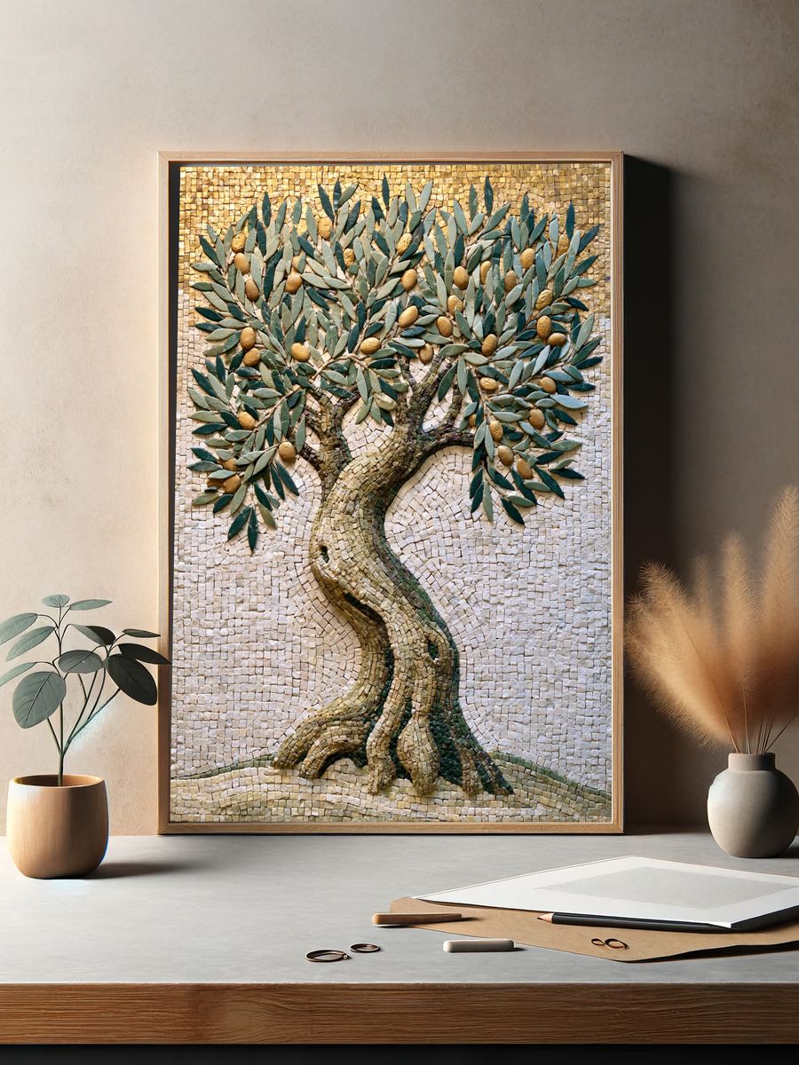 Olive Tree Mosaic Print. — room view 2