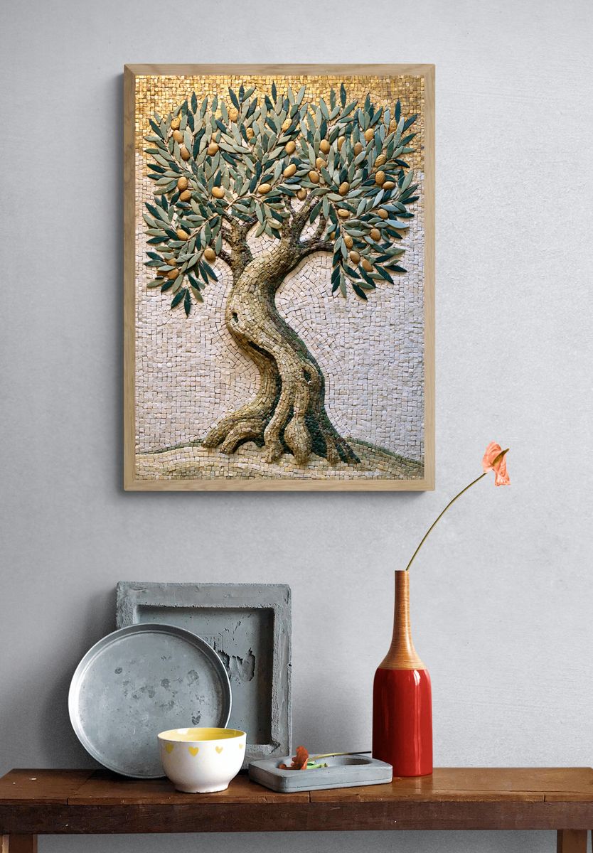 Olive Tree Mosaic Print. — room view 3