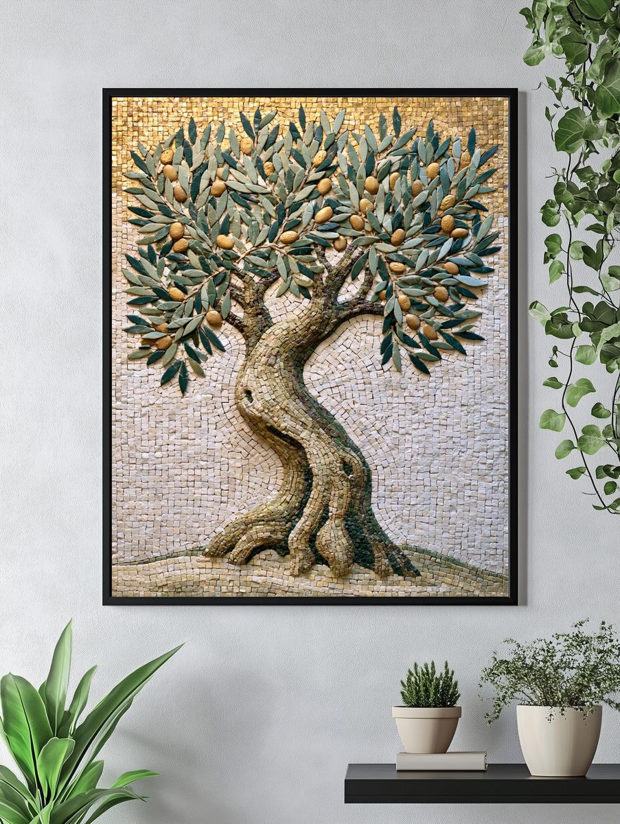 Olive Tree Mosaic Print. — room view 4