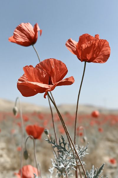 Red Poppies in Bloom Photography Poster. poster