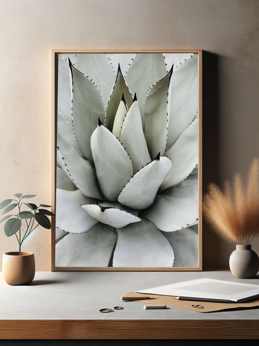 Agave Succulent Botanical Print. — room view 2