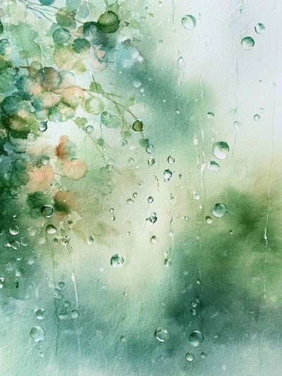 Rainy Eucalyptus Watercolor Poster. poster