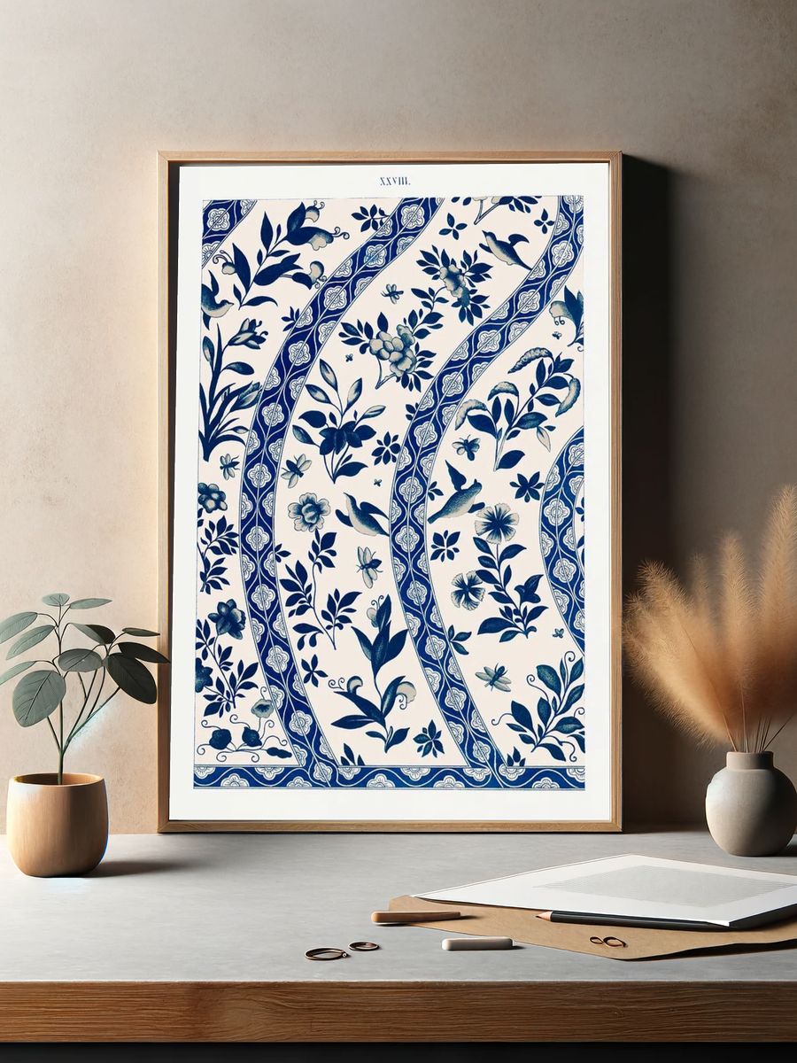 Blue flower pattern, Examples Chinese. — room view 2
